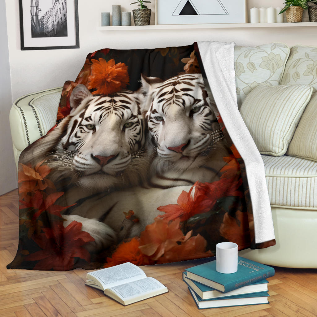 White Tiger Blanket