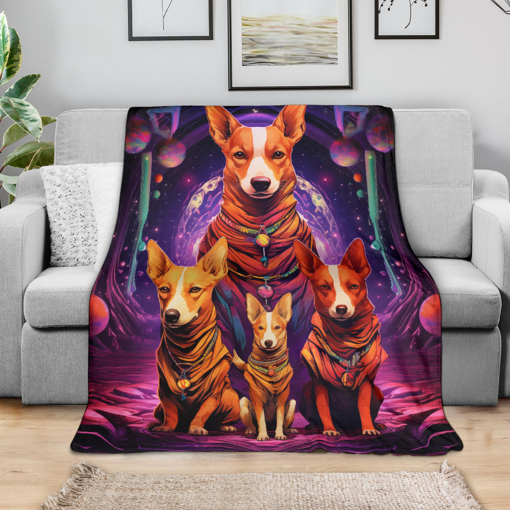 Basenji Blanket, Trippy Psychedelics Basenji Fleece Blanket, Basenji Throw Blanket, Basenji Gifts