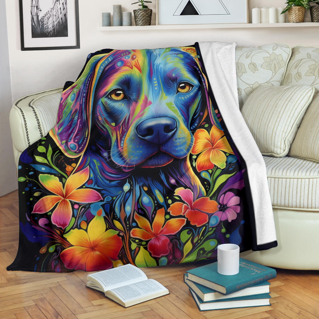 Trippy Psychedelics Labrador Retriever Blanket, Labrador Retriever Throw Blanket, Labrador Retriever Fleece Blanket, Labrador Retriever Gift