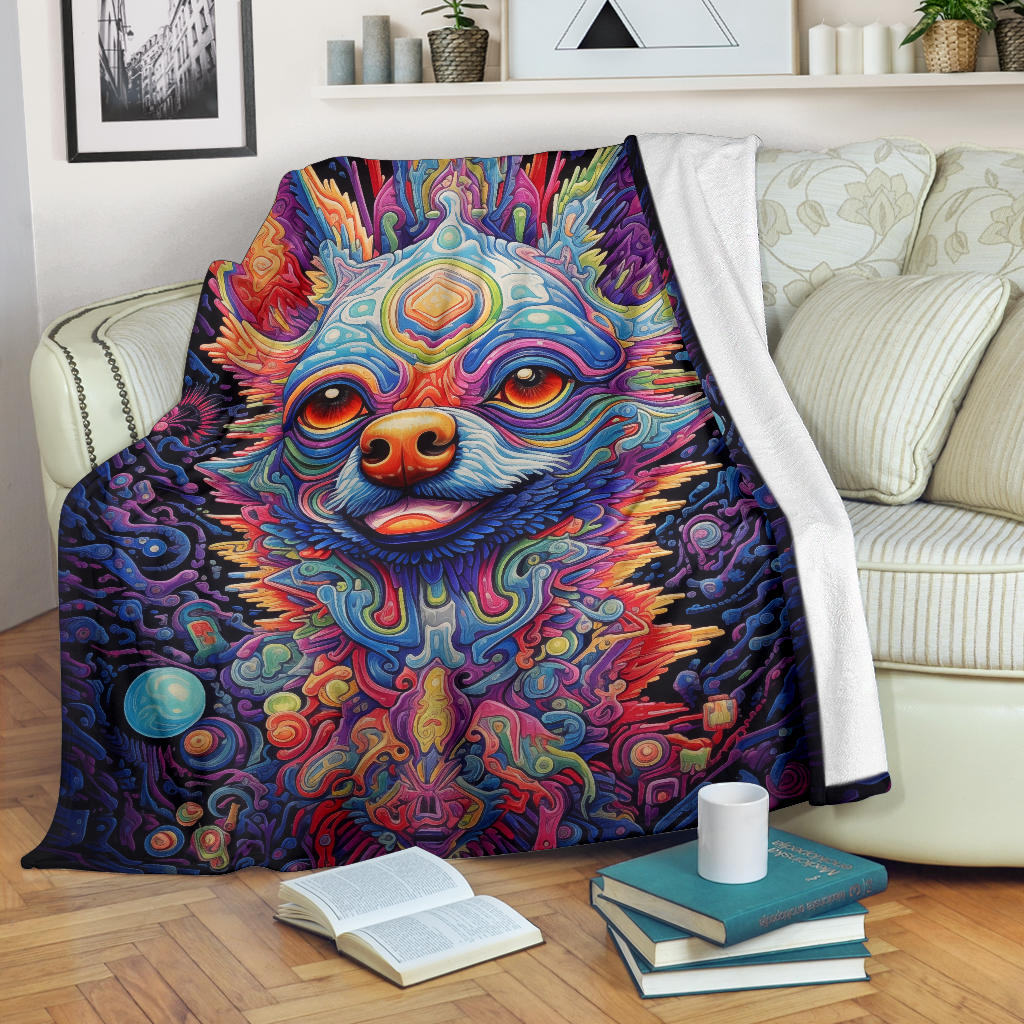 Trippy Psychedelics Chihuahua Blanket, Chihuahua Throw Blanket, Chihuahua Fleece Blanket, Chihuahua Gifts