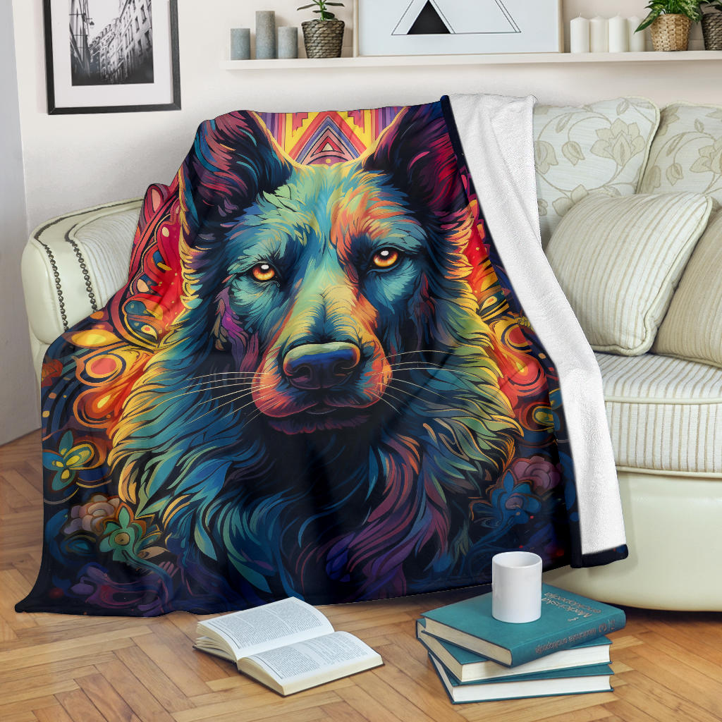 Border Collie Blanket, Border Collie Trippy Psychedelics Blanket, Border Collie Gifts, Border Collie Throw Blanket