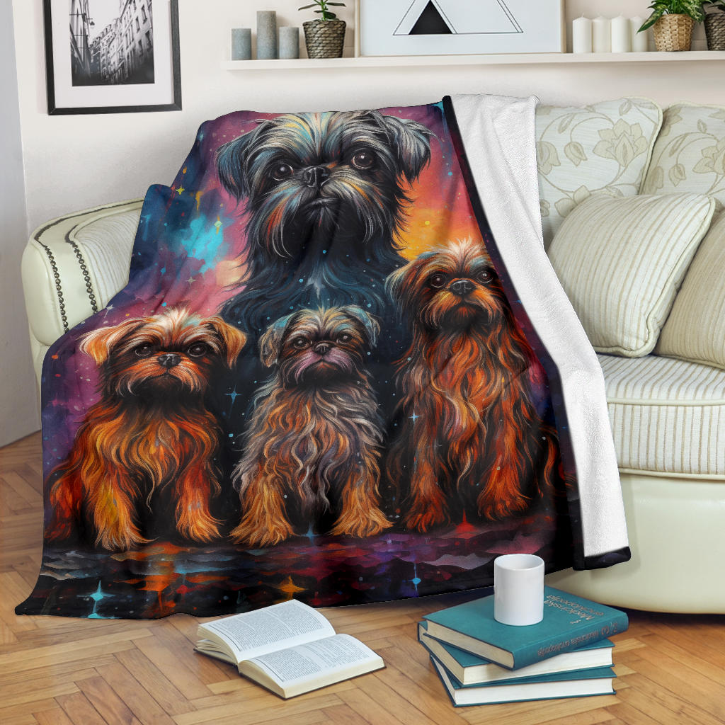 Brussels Griffon Blanket, Trippy Psychedelics Brussels Griffon Fleece Blanket, Brussels Griffon Throw Blanket, Brussels Griffon Gifts