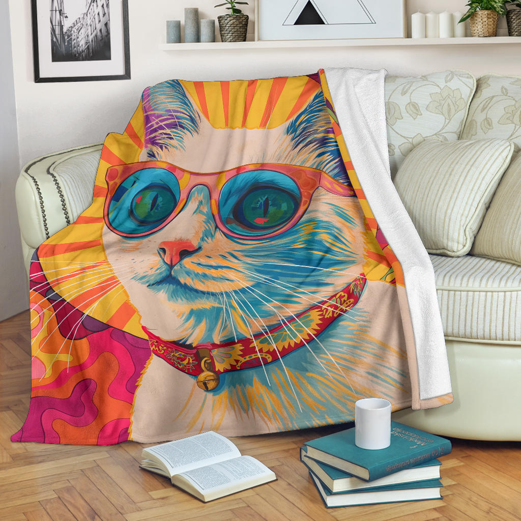 Burmilla cat Blanket, Trippy Psychedelics Burmilla cat Fleece Blanket, Burmilla cat Throw Blanket, Burmilla cat Gifts