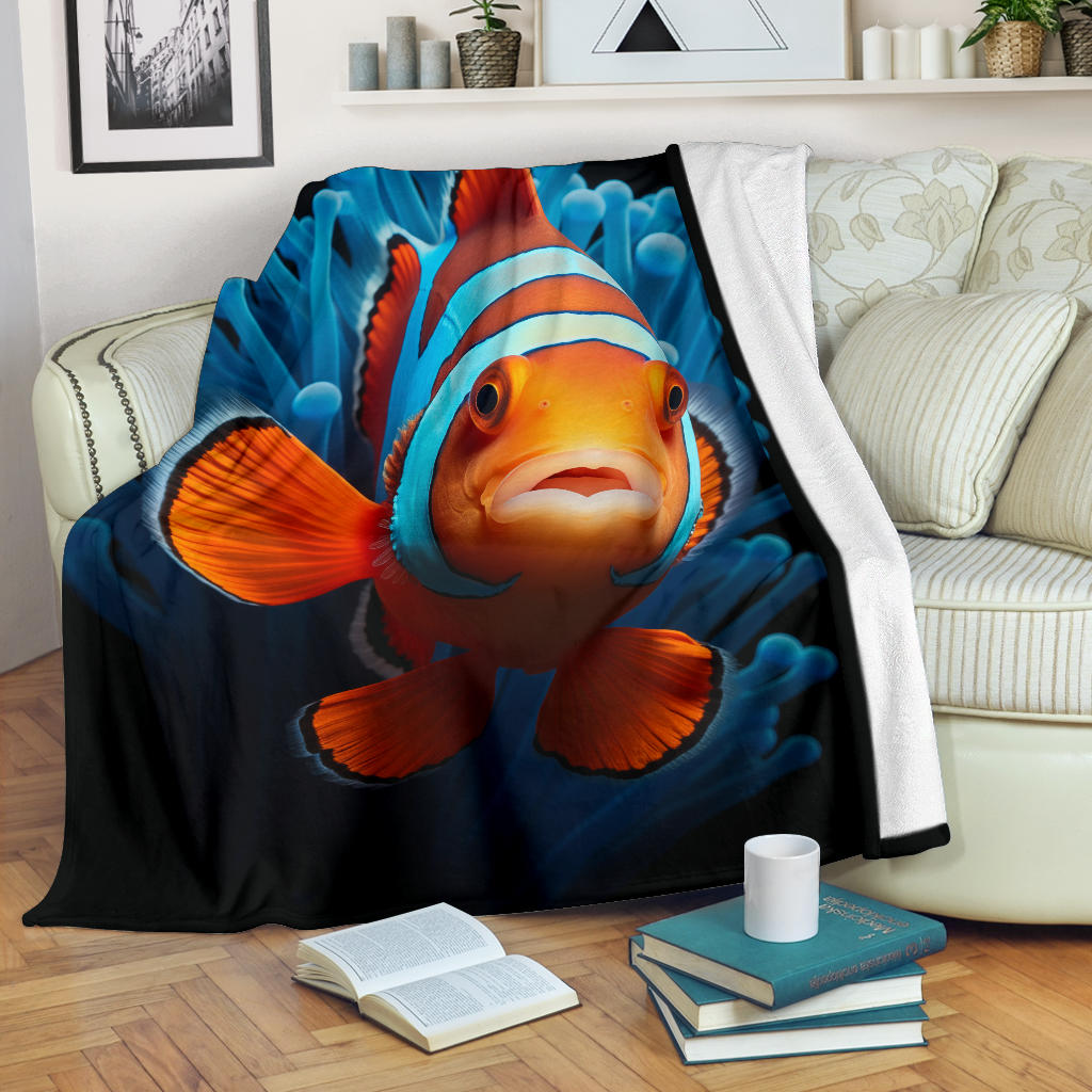 Clownfish Blanket, Clownfish Throw Blanket, Clownfish Gifts