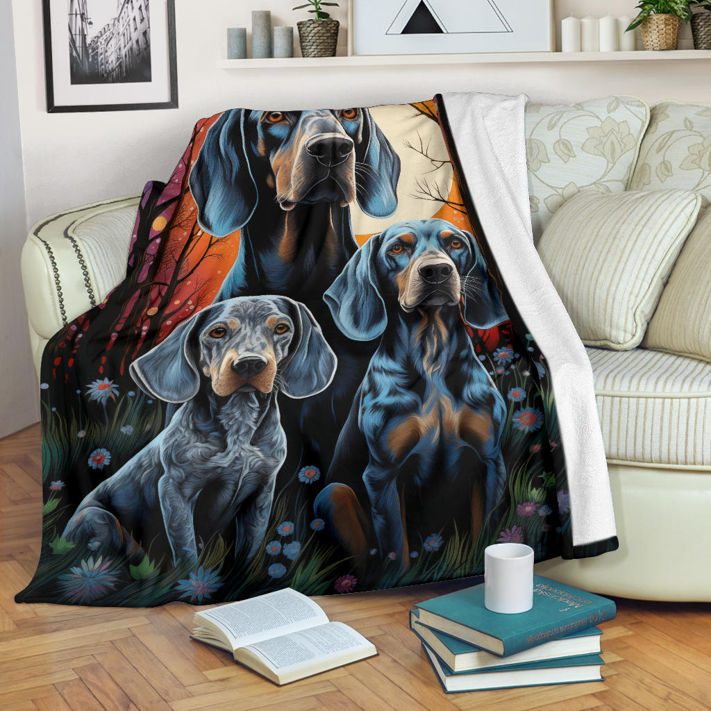 Bluetick Coonhound Blanket, Trippy Psychedelics Bluetick Coonhound Fleece Blanket, Bluetick Coonhound Throw Blanket, Bluetick Coonhound Gifts