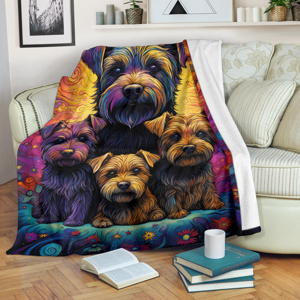 Glen of Imaal Terrier Blanket, Trippy Psychedelics Glen of Imaal Terrier Fleece Blanket, Glen of Imaal Terrier Throw Blanket, Glen of Imaal Terrier Gifts