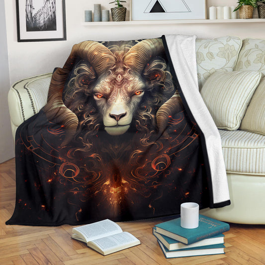 Aries Zodiac Blanket, Ram Zodiac Sign, Aries Gifts, Aries Throw Blanket, Ram Zodiac Gifts