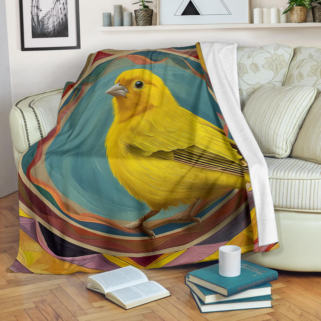 Canary bird Blanket, Trippy Psychedelics Canary bird Fleece Blanket, Canary bird Throw Blanket, Canary bird Gifts