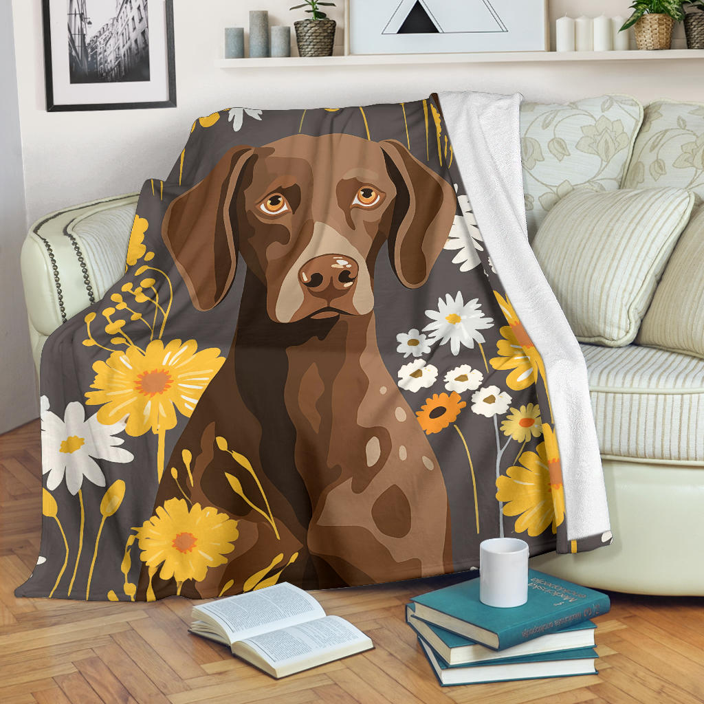 German Shorthaired Pointer Blanket, Trippy Psychedelics German Shorthaired Pointer Fleece Blanket, German Shorthaired Pointer Throw Blanket, German Shorthaired Pointer Gifts