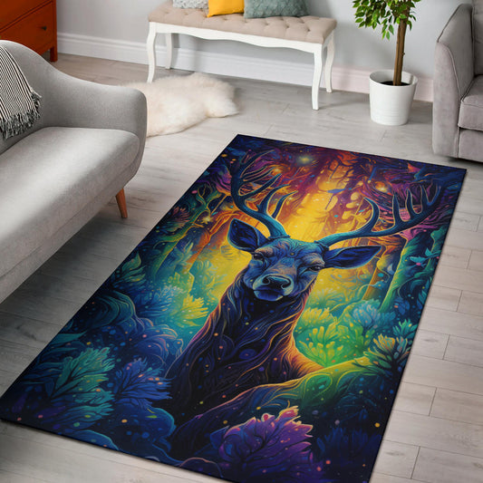 Deer rug, Deer Trippy Rug, Deer Gifts, Deer Decor