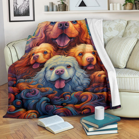 Bolognese Blanket, Trippy Psychedelics Bolognese Fleece Blanket, Bolognese Throw Blanket, Bolognese Gifts