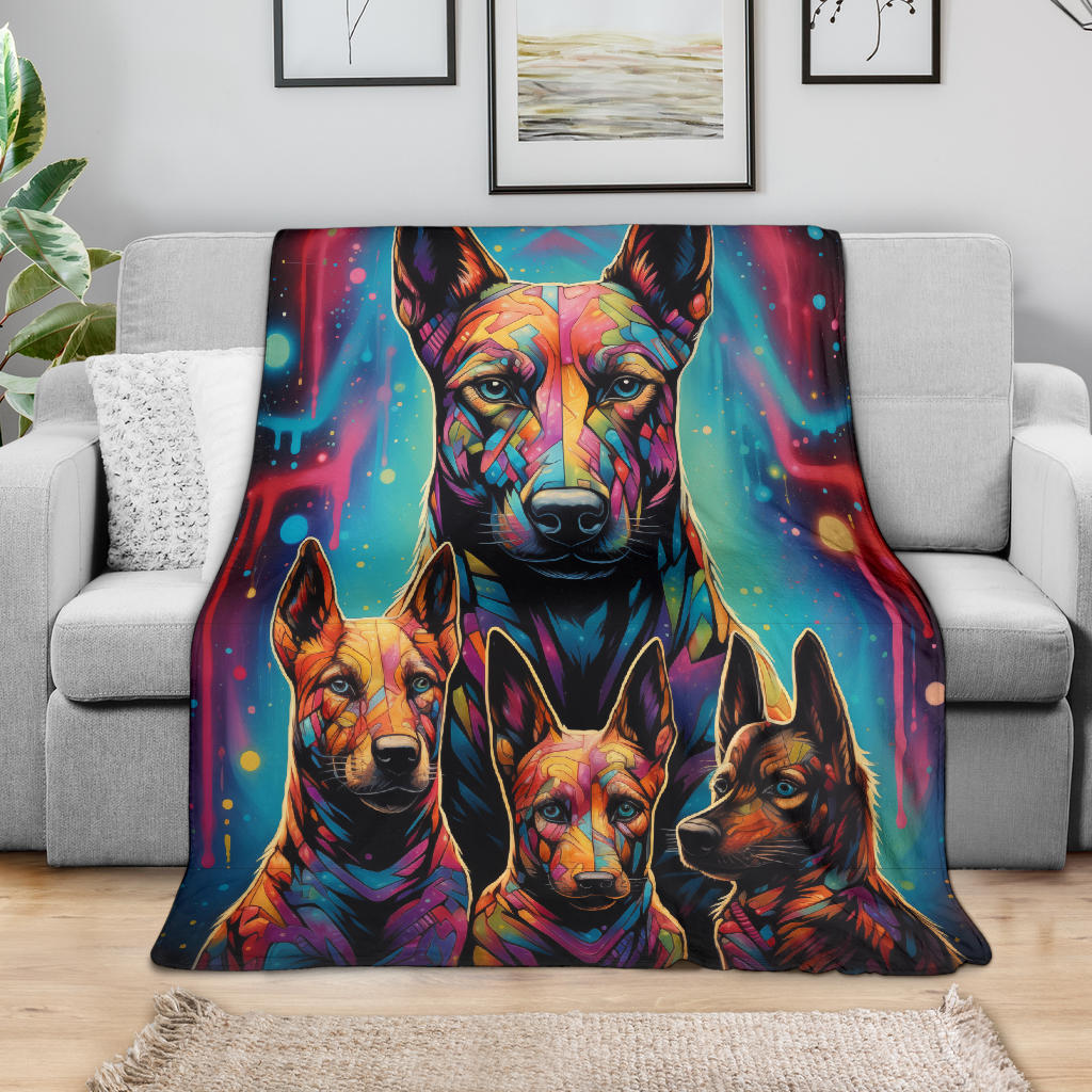 Belgian Malinois Blanket, Trippy Psychedelics Belgian Malinois  Fleece Blanket, Belgian Malinois Throw Blanket, Belgian Malinois Gifts