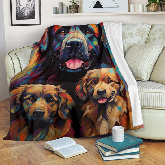 Leonberger Blanket, Trippy Psychedelics Leonberger Fleece Blanket, Leonberger Throw Blanket, Leonberger Gifts