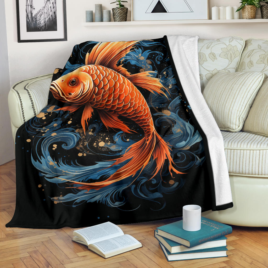 Fish Zodiac Blanket, Pisces Zodiac Gifts, Fish Zodiac Throw Blanket, Fish Zodiac Sign Fleece Blanket