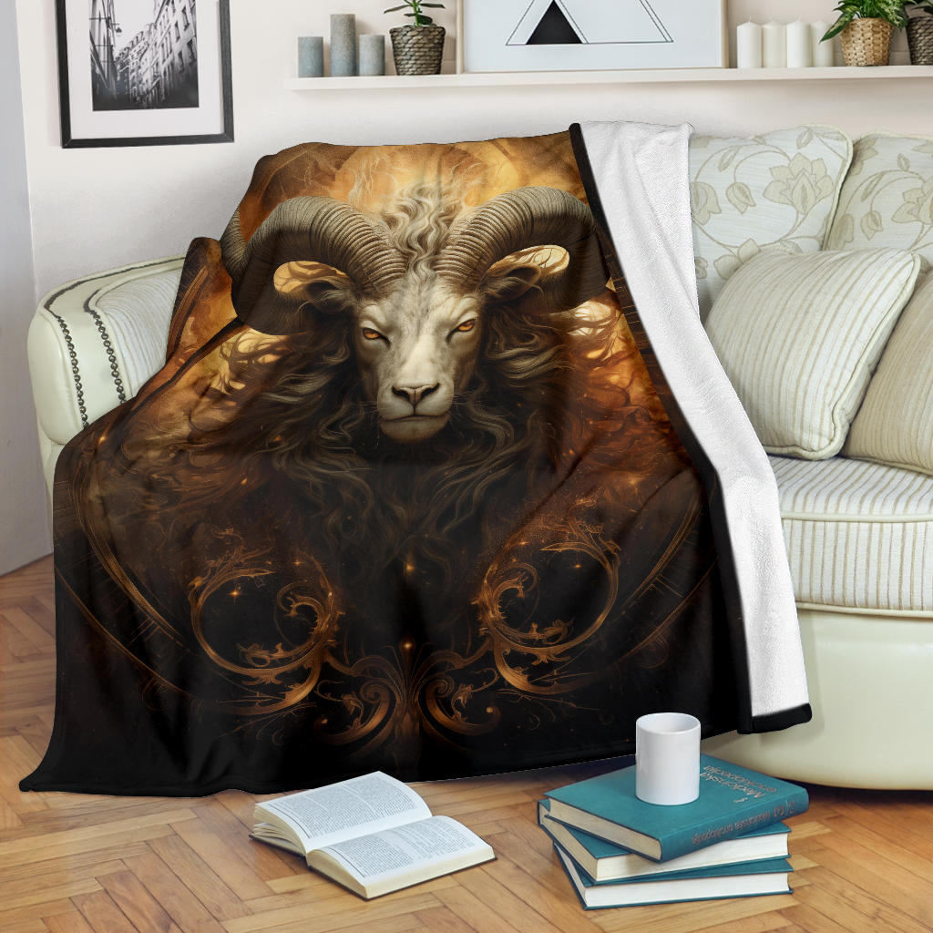 Capricornus Goat Zodiac Sign Blanket, Capricornus Goat Zodiac Gifts, Capricornus Goat Throw Blanket, Capricornus Goat Fleece Blanket