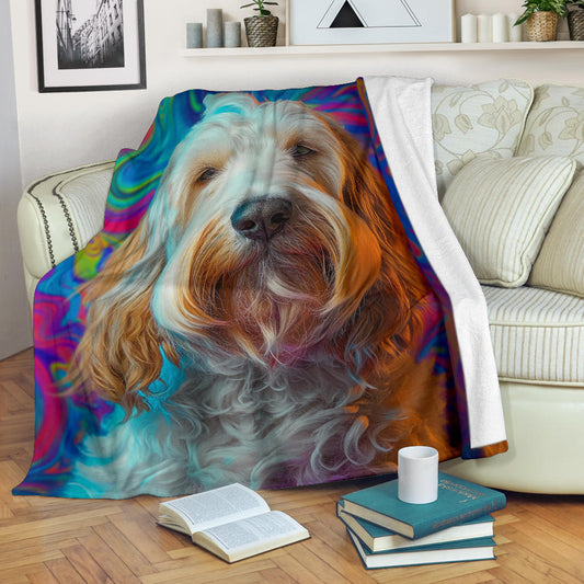 Grand Basset Griffon Vendeen Blanket, Trippy Psychedelics Grand Basset Griffon Vendeen Fleece Blanket, Grand Basset Griffon Vendeen Throw Blanket, Grand Basset Griffon Vendeen Gifts