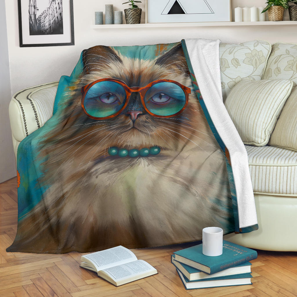 Himalayan cat Blanket, Trippy Psychedelics Himalayan cat Fleece Blanket, Himalayan cat Throw Blanket, Himalayan cat Gifts