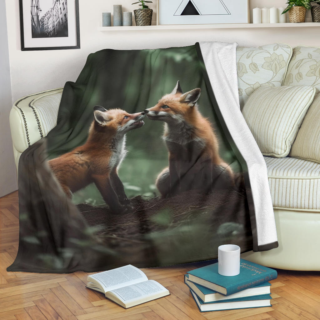 Cute Foxes Blanket