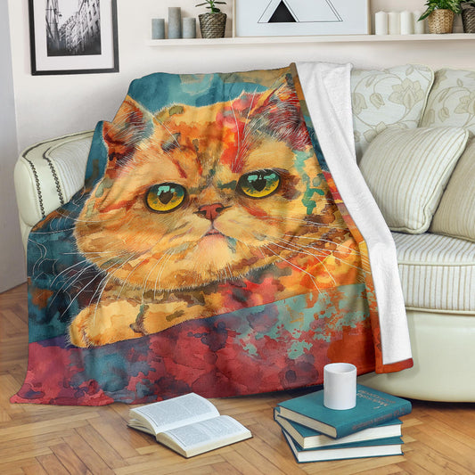 Exotic Shorthair cat Blanket, Trippy Psychedelics Exotic Shorthair cat Fleece Blanket, Exotic Shorthair cat Throw Blanket, Exotic Shorthair cat Gifts