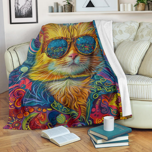 Ragamuffin Cat Blanket, Trippy Psychedelics Ragamuffin Cat Fleece Blanket, Ragamuffin Cat Throw Blanket, Ragamuffin Cat Gifts