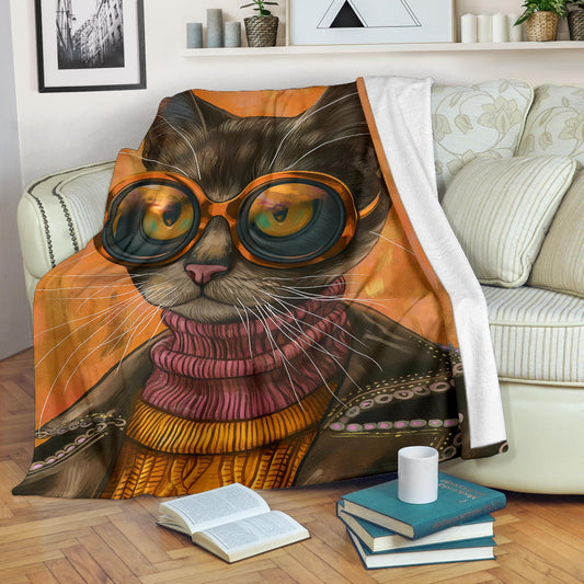 Pixie-bob Cat Blanket, Trippy Psychedelics Pixie-bob Cat Fleece Blanket, Pixie-bob Cat Throw Blanket, Pixie-bob Cat Gifts