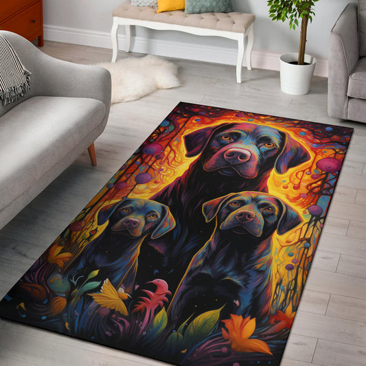 Labrador Retriever Area Rug, Labrador Retriever Trippy Rug, Labrador Retriever Gifts, Labrador Retriever Decor