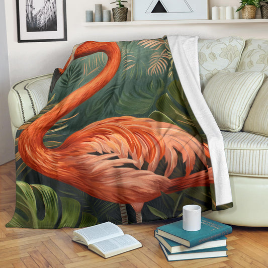 Flamingo Blanket, Trippy Psychedelics Flamingo Fleece Blanket, Flamingo Throw Blanket, Flamingo Gifts