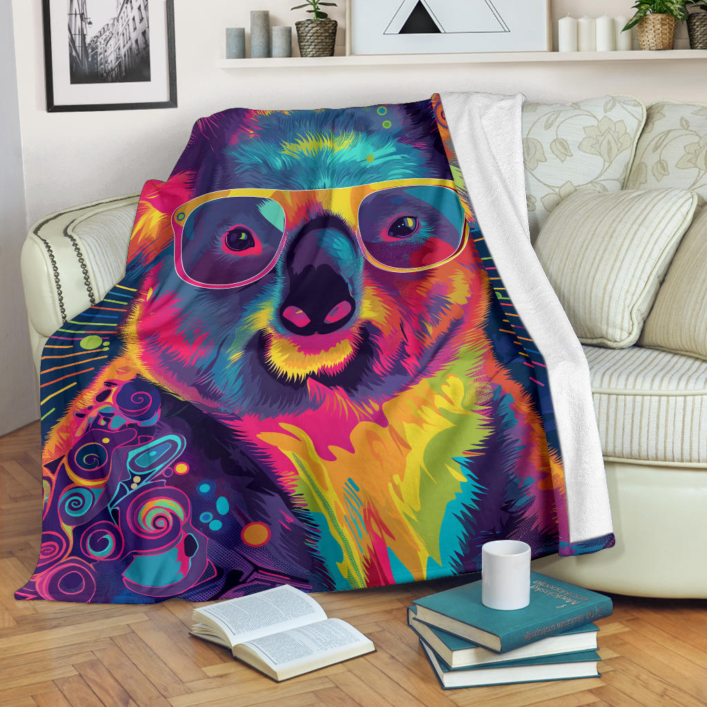 Koala animal Blanket, Trippy Psychedelics Koala animal Fleece Blanket, Koala animal Throw Blanket, Koala animal Gifts