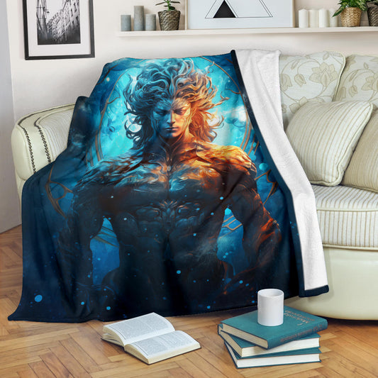 Aquarius Zodiac Sign Blanket, Aquarius Zodiac Throw Blanket, Aquarius Zodiac Gifts, Aquarius Fleece Blanket