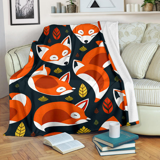 Forest Fox Blanket Fox Fleece Blanket