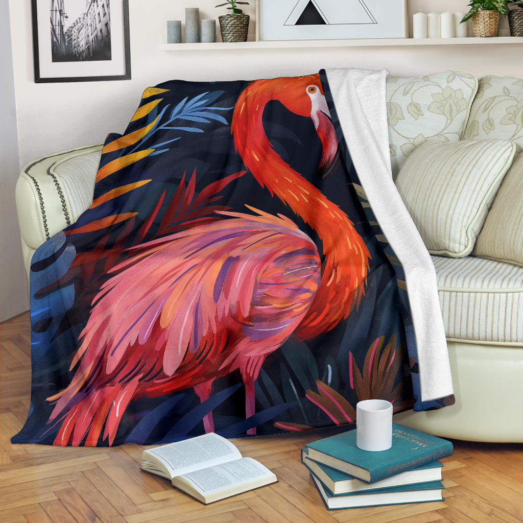 Flamingo Blanket, Trippy Psychedelics Flamingo Fleece Blanket, Flamingo Throw Blanket, Flamingo Gifts