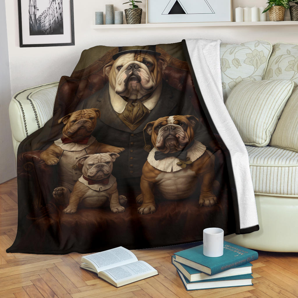 Bulldog Family Blanket, Bulldog Gifts, Bulldog Blanket, Bulldog Throw Blanket