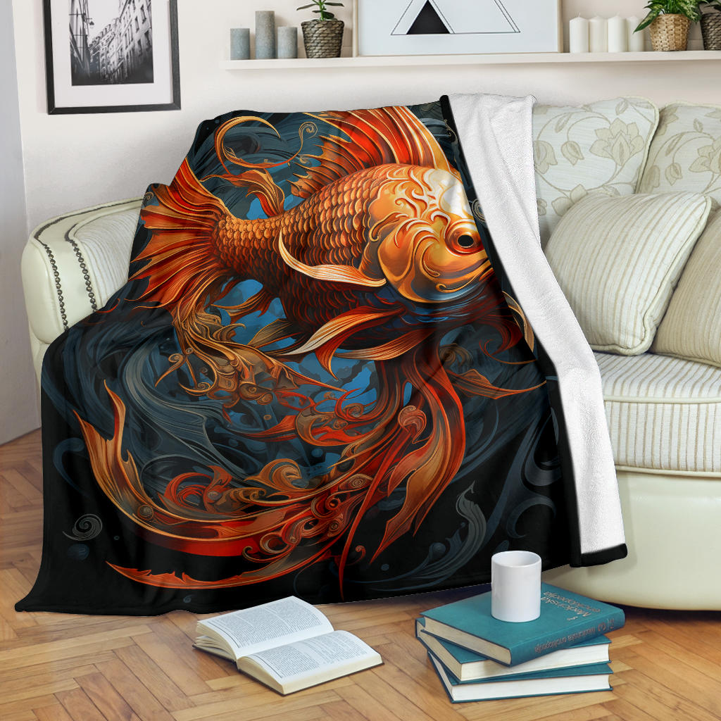 Fish Zodiac Blanket, Pisces Zodiac Gifts, Fish Zodiac Throw Blanket, Fish Zodiac Sign Fleece Blanket