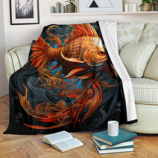 Fish Zodiac Blanket, Pisces Zodiac Gifts, Fish Zodiac Throw Blanket, Fish Zodiac Sign Fleece Blanket