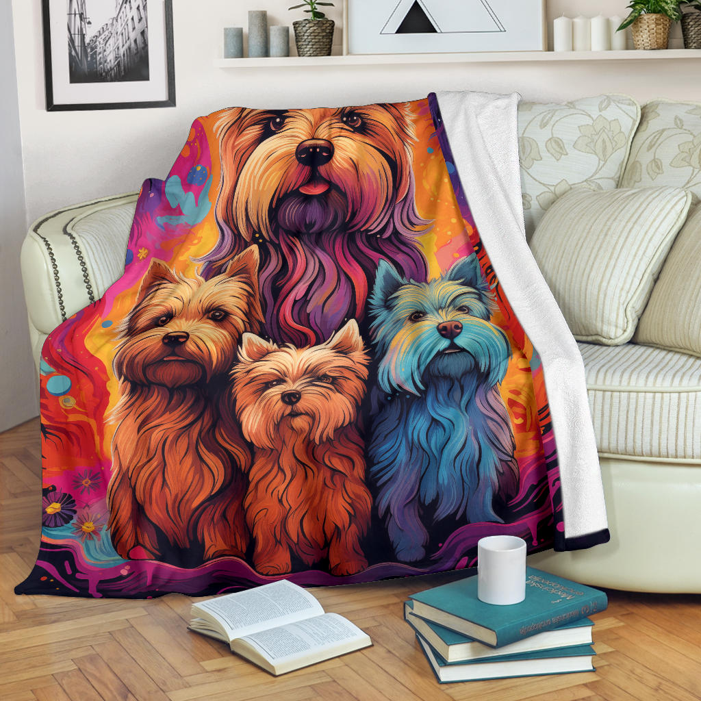 Glen of Imaal Terrier Blanket, Trippy Psychedelics Glen of Imaal Terrier Fleece Blanket, Glen of Imaal Terrier Throw Blanket, Glen of Imaal Terrier Gifts