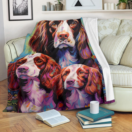 Welsh Springer Spaniel Blanket, Trippy Psychedelics Welsh Springer Spaniel Fleece Blanket, Welsh Springer Spaniel Throw Blanket, Welsh Springer Spaniel Gifts