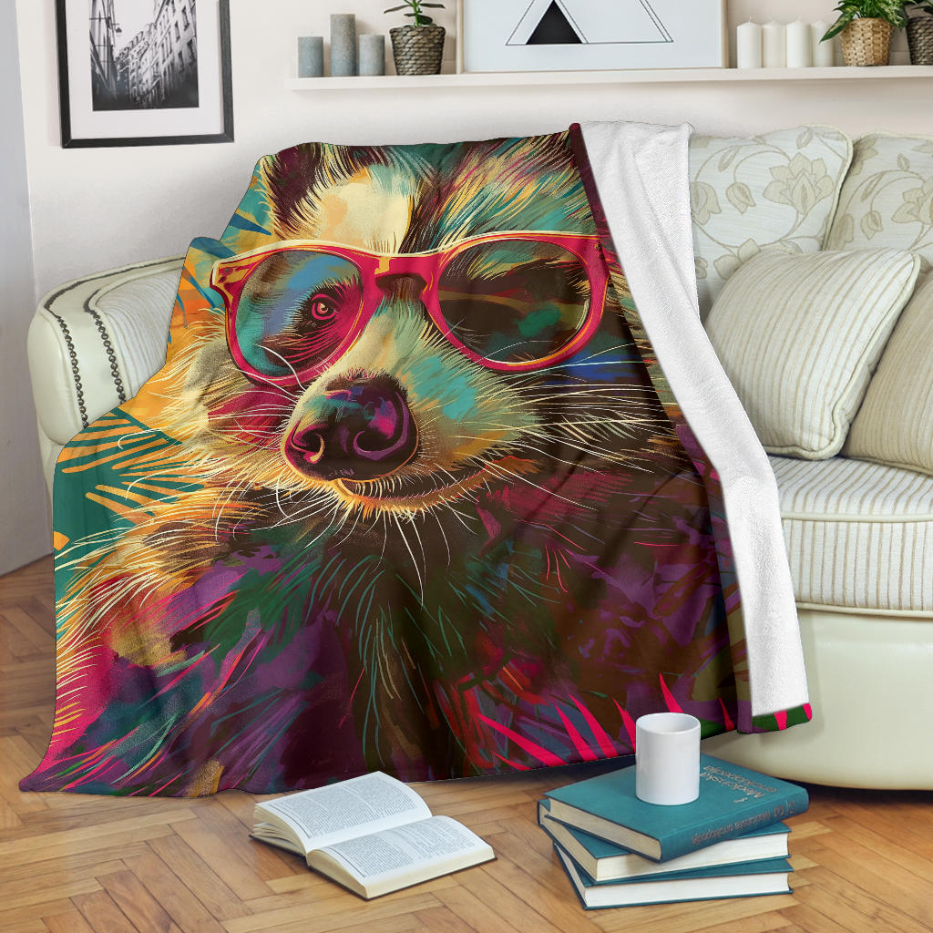 Badger Blanket, Trippy Psychedelics Badger Fleece Blanket, Badger Throw Blanket, Badger Gifts