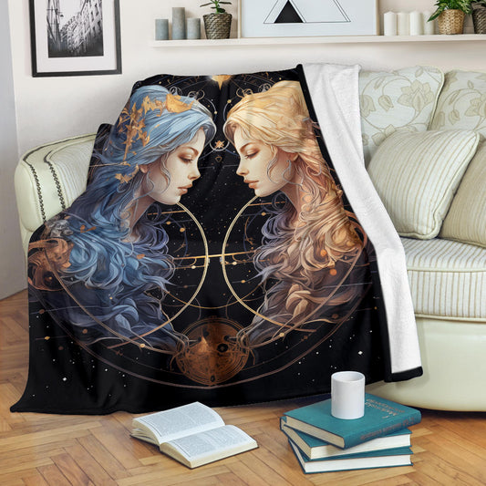 Gemini Zodiac Blanket, Twins Zodiac Sign, Gemini Zodiac Gifts, Gemini Zodiac Throw Blanket