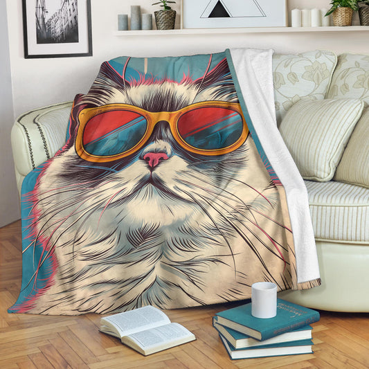 Ragdoll Cat Blanket, Trippy Psychedelics Ragdoll Cat Fleece Blanket, Ragdoll Cat Throw Blanket, Ragdoll Cat Gifts