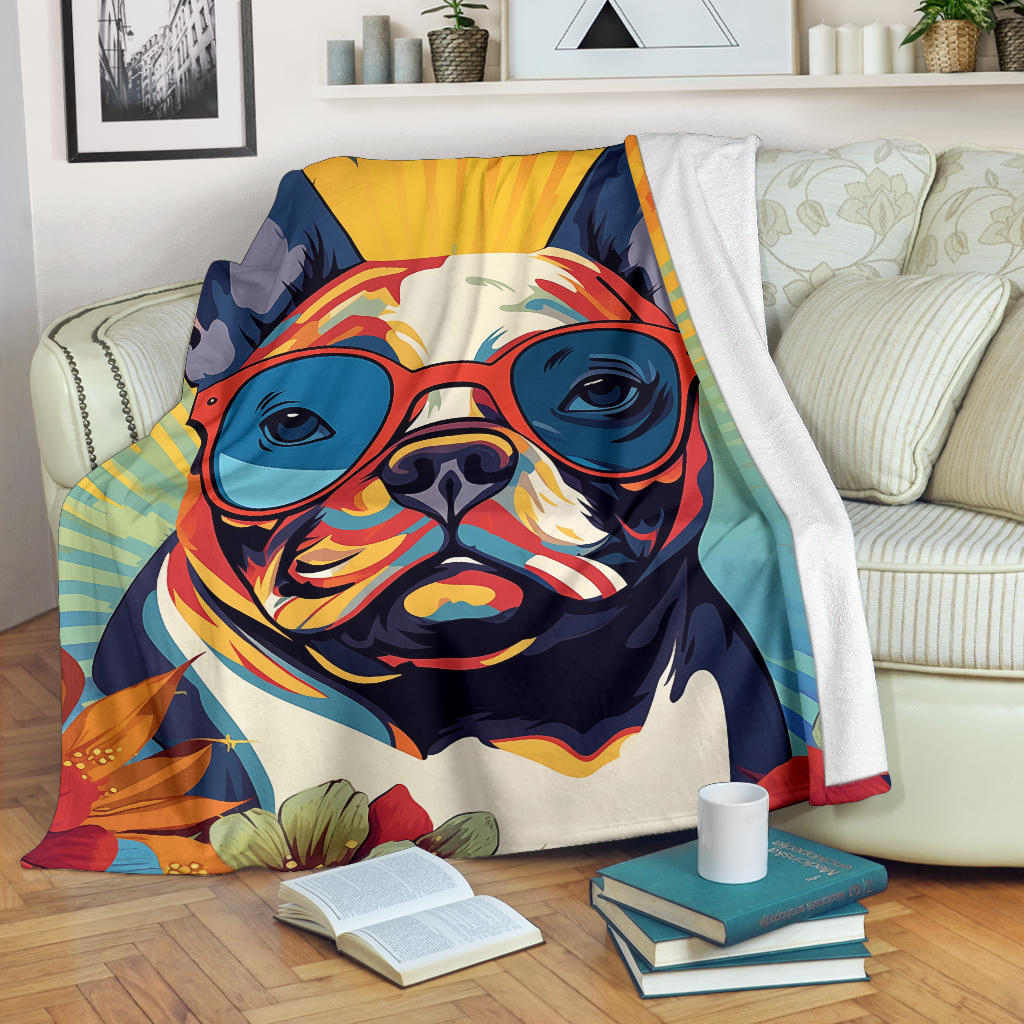 French Bulldog Blanket, Trippy Psychedelics French Bulldog Fleece Blanket, French Bulldog Throw Blanket, French Bulldog Gifts