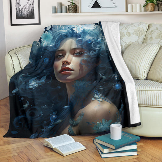 Aquarius Zodiac Sign Blanket, Aquarius Zodiac Throw Blanket, Aquarius Zodiac Gifts, Aquarius Fleece Blanket