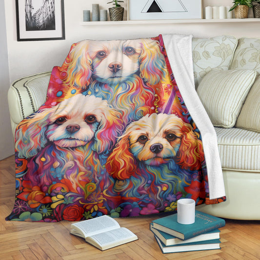 Bolognese Blanket, Trippy Psychedelics Bolognese Fleece Blanket, Bolognese Throw Blanket, Bolognese Gifts