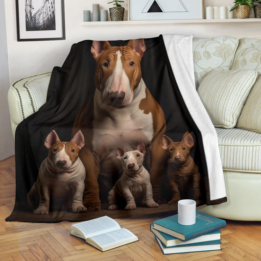 Bull Terrier Family Blanket, Bull Terrier Blanket, Bull Terrier Throw Blanket, Bull Terrier, Bull Terrier Gift