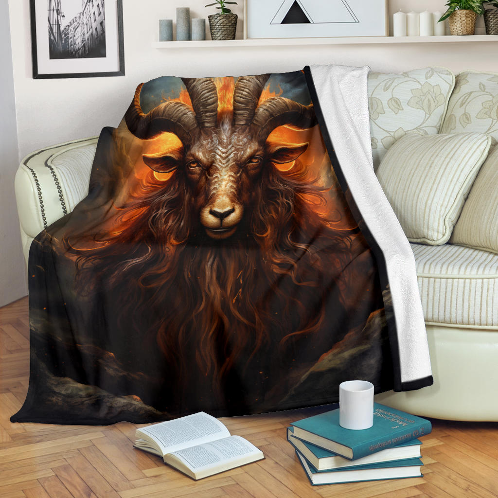 Capricornus Goat Zodiac Sign Blanket, Capricornus Goat Zodiac Gifts, Capricornus Goat Throw Blanket, Capricornus Goat Fleece Blanket