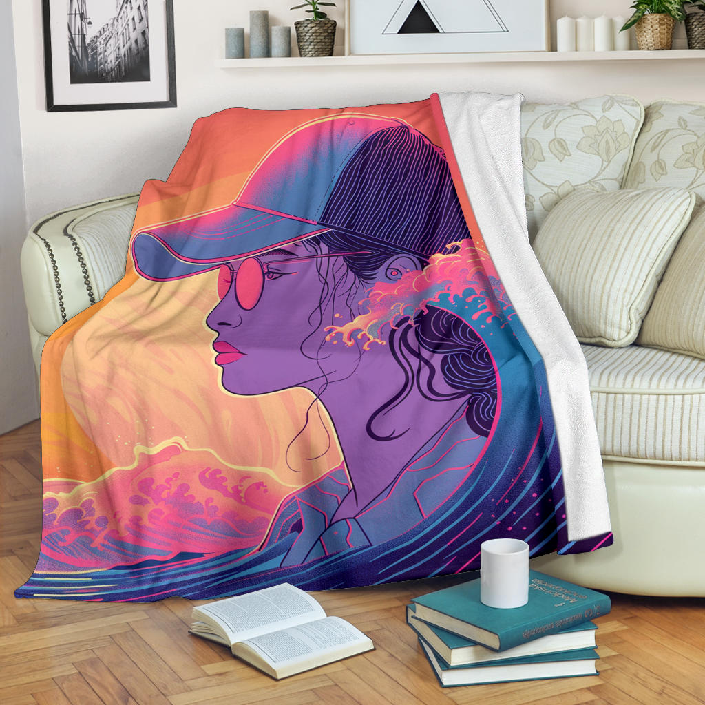 Retro Wave Blanket, Retro Wave Estetic Blanket, Retro Wave Blanket Gift, Blanket