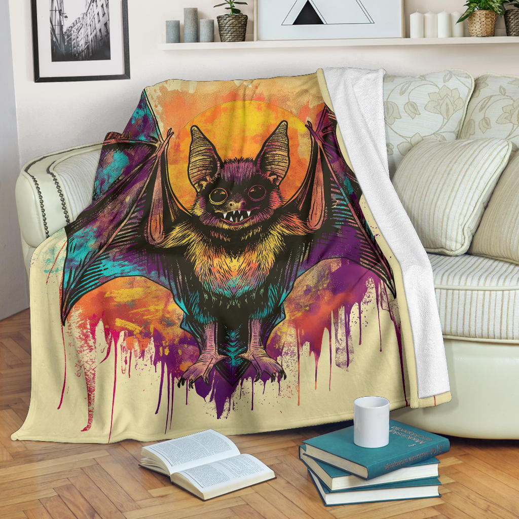 Bat animal Blanket, Trippy Psychedelics Bat animal Fleece Blanket, Bat animal Throw Blanket, Bat animal Gifts