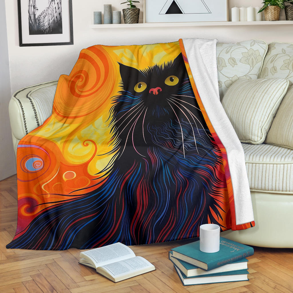 Ragamuffin Cat Blanket, Trippy Psychedelics Ragamuffin Cat Fleece Blanket, Ragamuffin Cat Throw Blanket, Ragamuffin Cat Gifts