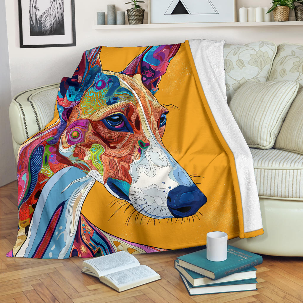 Ibizan Hound Blanket, Trippy Psychedelics Ibizan Hound Fleece Blanket, Ibizan Hound Throw Blanket, Ibizan Hound Gifts