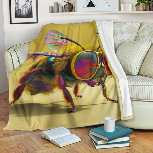 Honeybee animal Blanket, Trippy Psychedelics Honeybee animal Fleece Blanket, Honeybee animal Throw Blanket, Honeybee animal Gifts