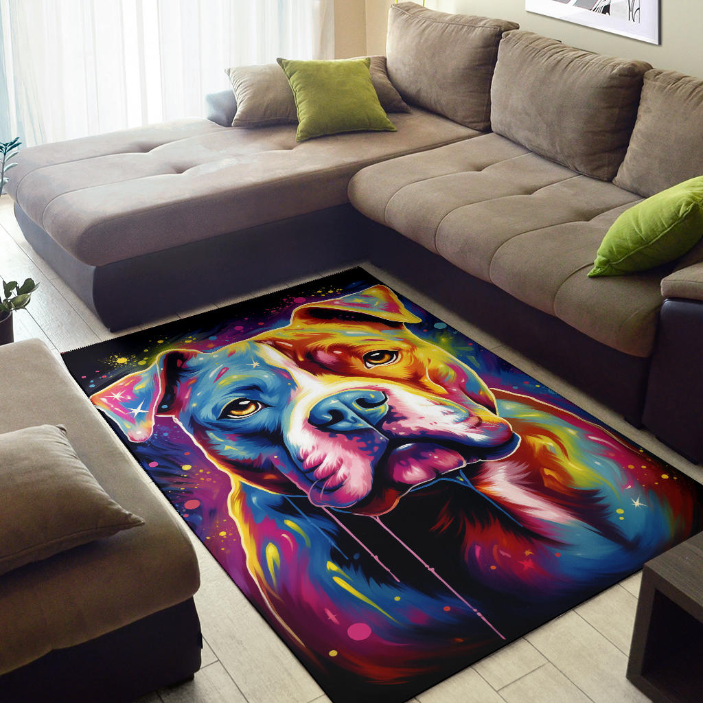 American Bulldog Area Rug, American Bulldog Trippy Rug, American Bulldog Gifts, American Bulldog Decor